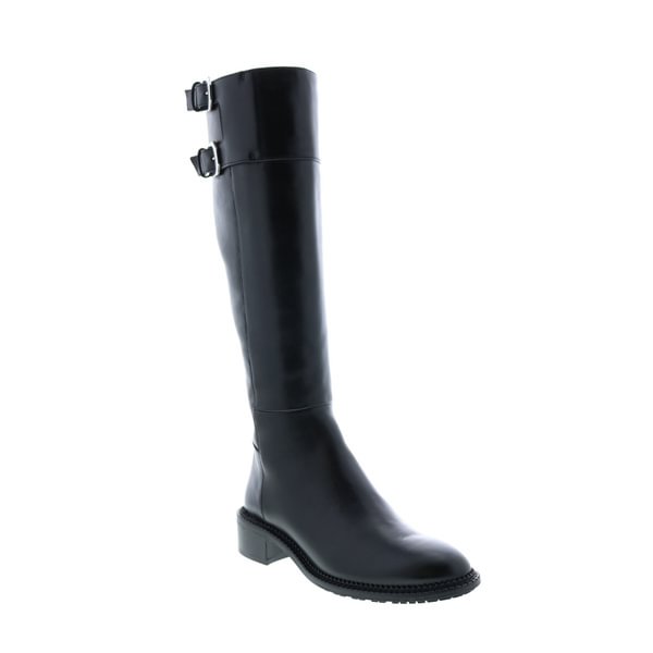 Aquatalia Orsyn Calf 34L3792-BLK Womens Black Leather Zipper Knee High Boots - Life is Beautiful for You - SheChoic