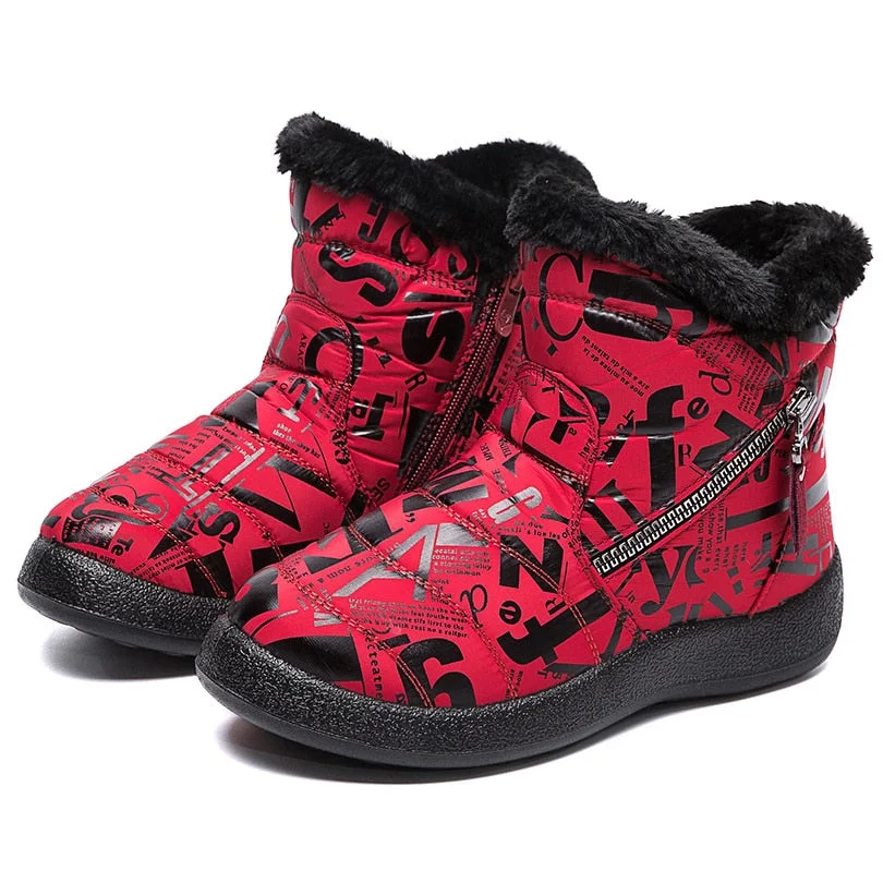 Women Boots 2020 Fashion Brand Winter Boots Women Printing Zipper Ankle Botas Mujer Keep Warm Snow Boots For Winter Shoes Woman