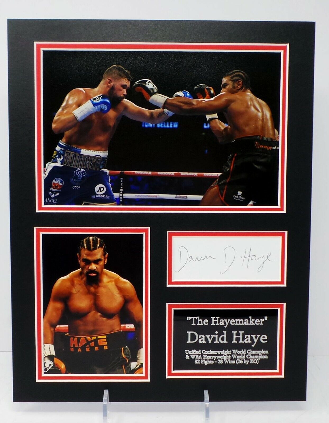 David HAYE RARE Signed Mounted Photo Poster painting Display D AFTAL RD COA World Champion Boxer