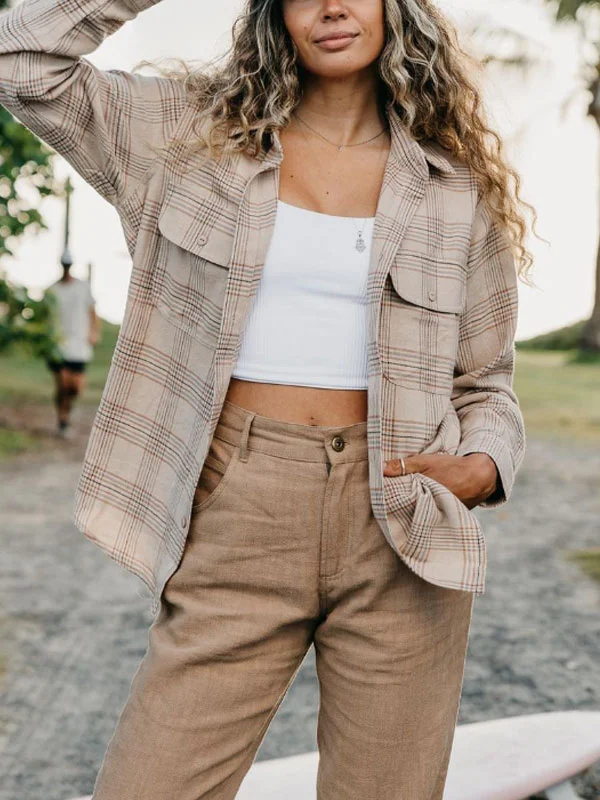 Vintage Outdoor Plaid Lightweight Women's Shirt