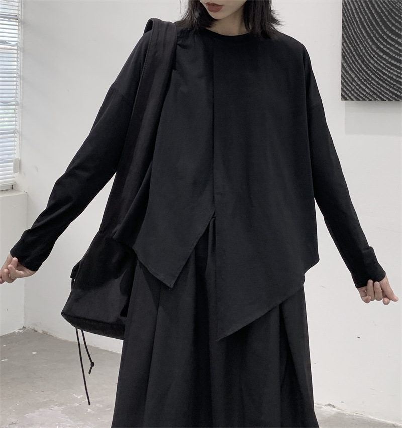 Simple Split Long Sleeve T-Shirt