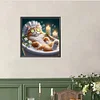 Katze und Kaffee Baden - Rundbohrer Diamantmalerei - 40*40cm