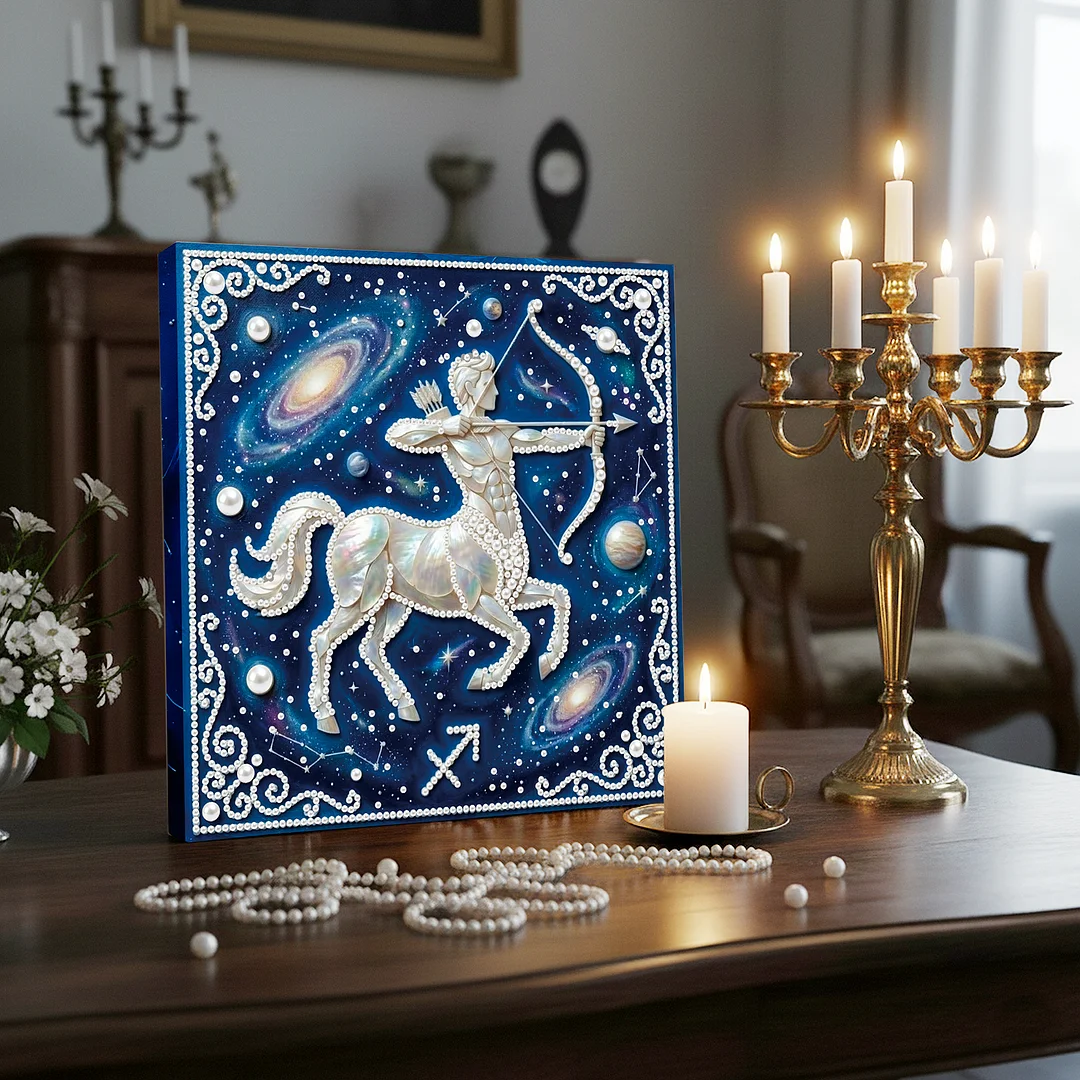 Sagittarius - DIY Pearl Diamond Art Kit With Frame 25*25cm