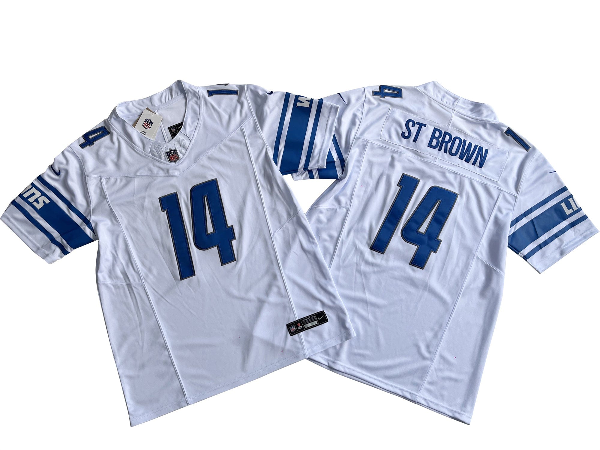 Detroit Lions 14# Amon-Ra St. Brown Nike Vapor F.U.S.E. Limited Jersey mysite