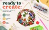 DIY Diamond Painting Kit Garden Wreath Bluebird 9.45x9.45in