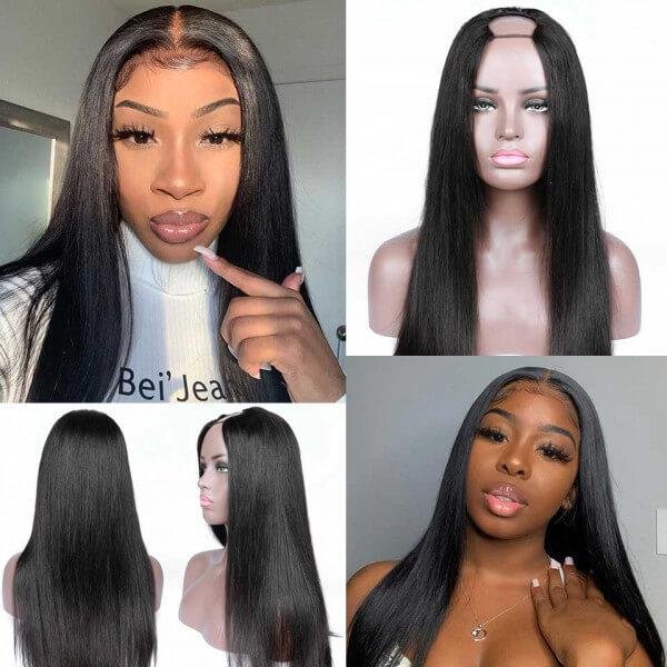 The Only 2x4 U Part Straight Wig Natural Hair Human Hair Upart Wigs For Women 150% Density
