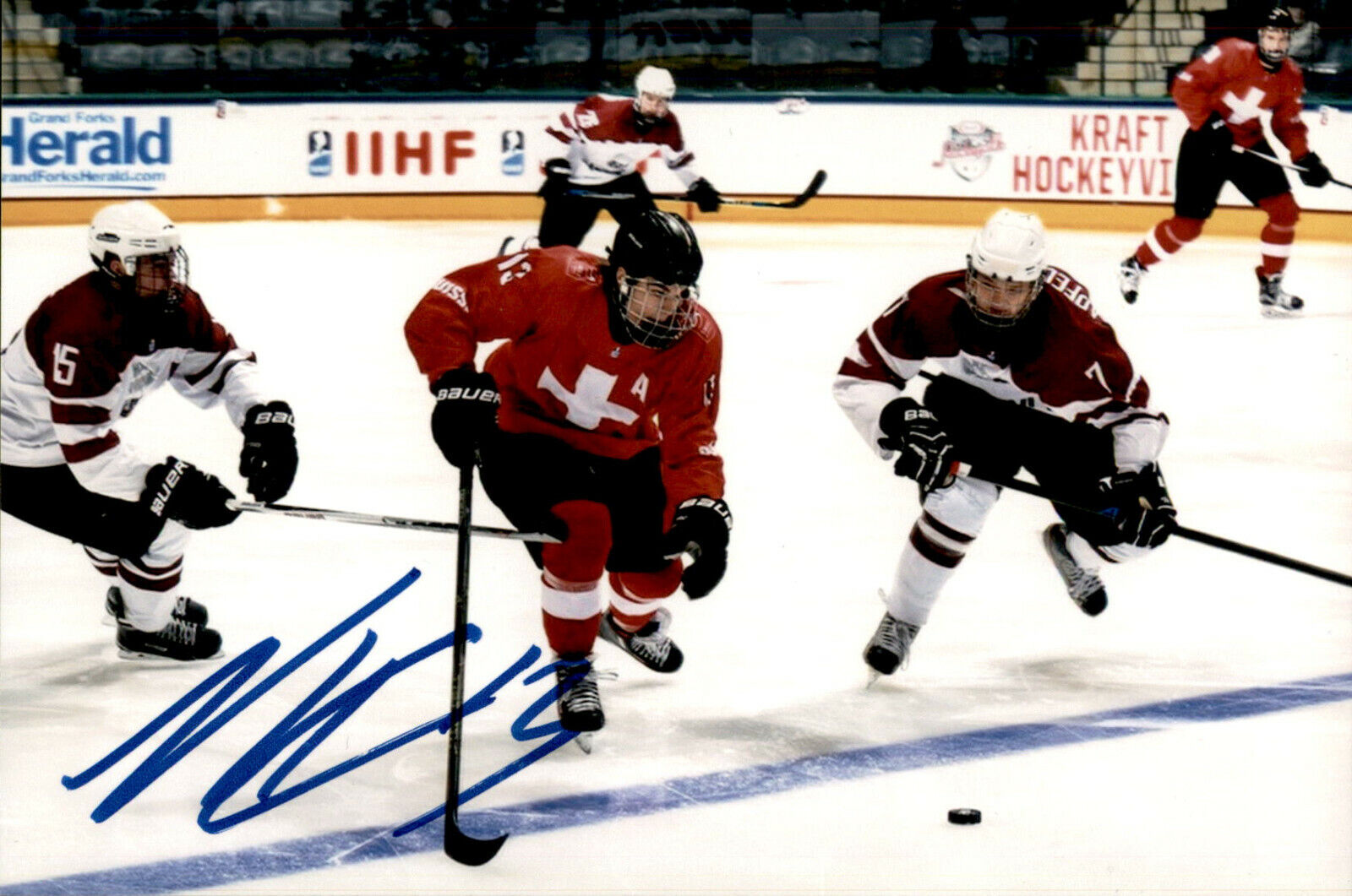 Nico Hischier SIGNED autograph 4x6 Photo Poster painting TEAM SWITZERLAND / NEW JERSEY DEVILS #3