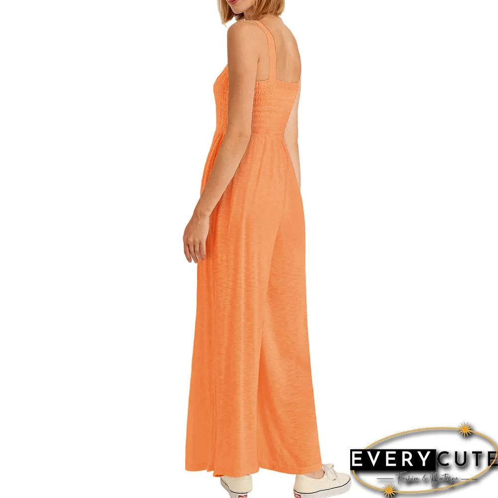 Orange Sleeveless Oversized Wide Leg Jumpsuit