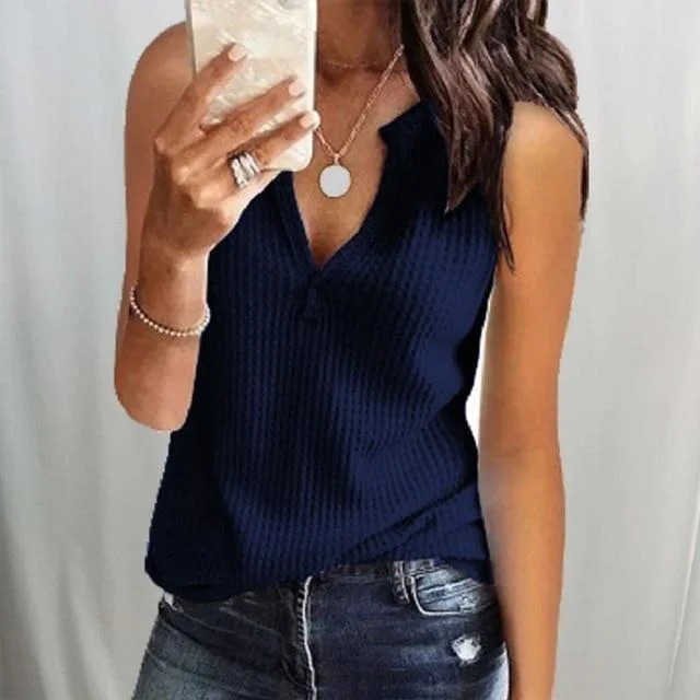 Women Sexy Deep V-Neck Knitted Cold Shoulder Solid Blouse Shirts Tops