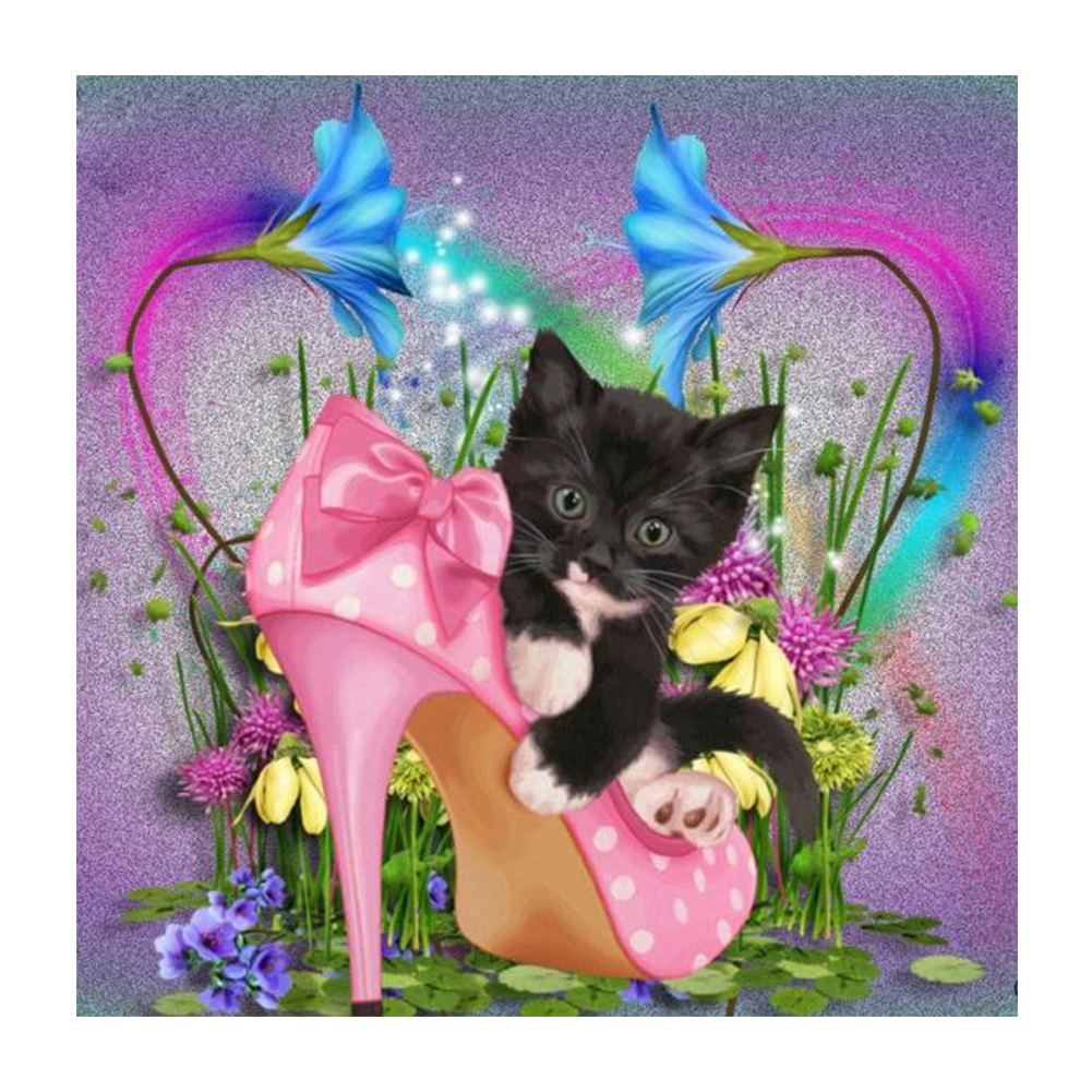 

30*30CM - Round Drill Diamond Painting - Little Cat, 501 Original
