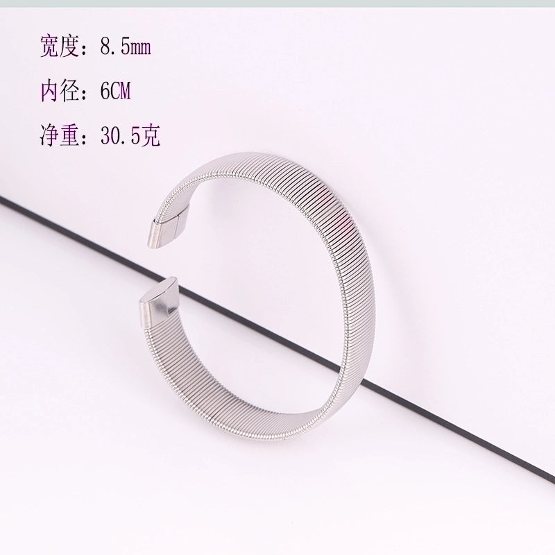Casual Minimalist Solid Color Stainless Steel Plating Bangle