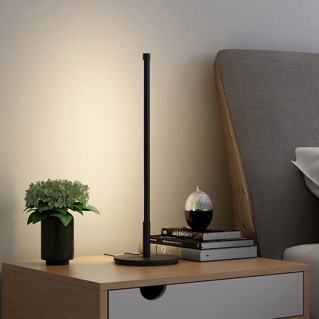 Nordic Minimalist LED Floor Lamp Bedroom Living Room Atmosphere Vertical Lamp Remote Control Dimming Floor Lamp Stand Light