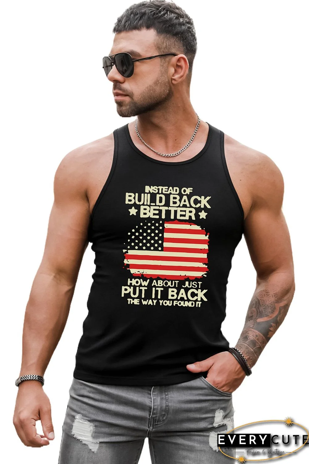 Black Mens Instead Of Build Back Better How About Just Put It Back Tank Top