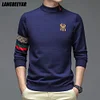 Top Grade New Designer Fashion Brand Luxury Knit Half Turtleneck Men Warm Woolen Sweater