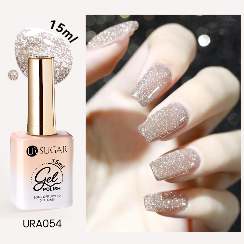 Needmkt UR SUGAR 15ml Champagne Water Light Cat Magnetic Gel Nail Polish Vernis Semi Permanent Soak Off Crystal Gel Polish For Nails