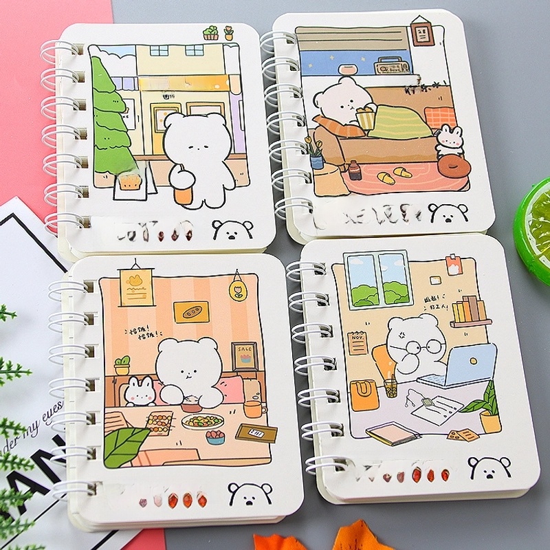 A7 Flip Coil Notebook Student Small Pocket Mini Portable Office Notepad Random 1 Piece