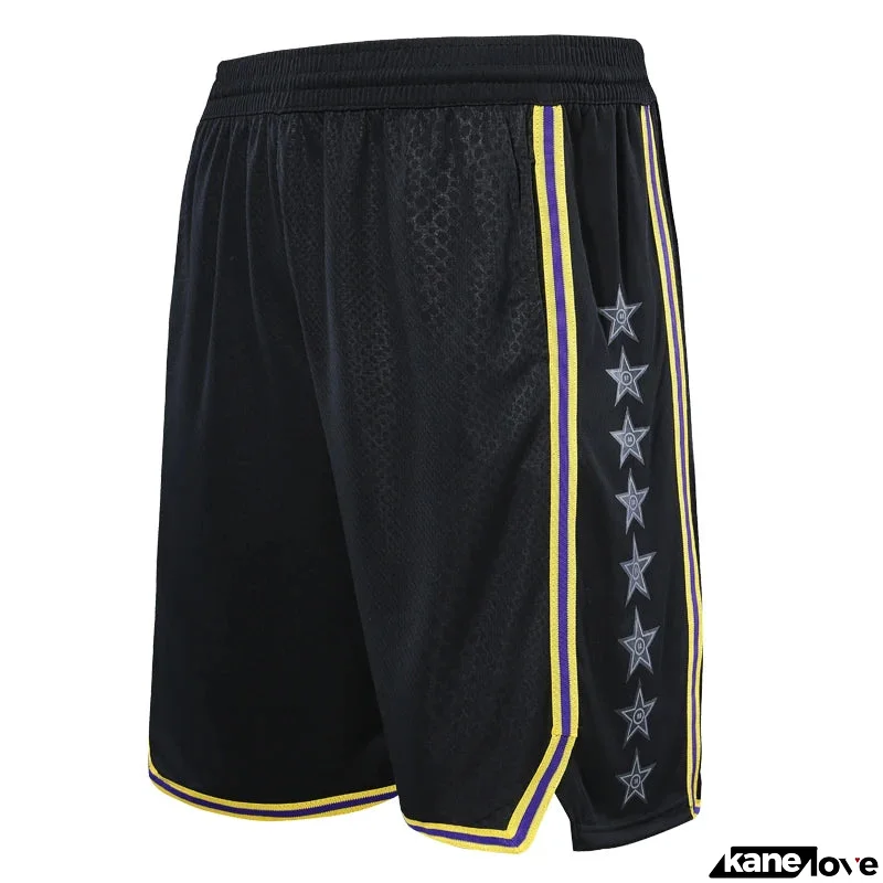Men's Microfiber Striped Pattern Breathable Fitness Sports Short