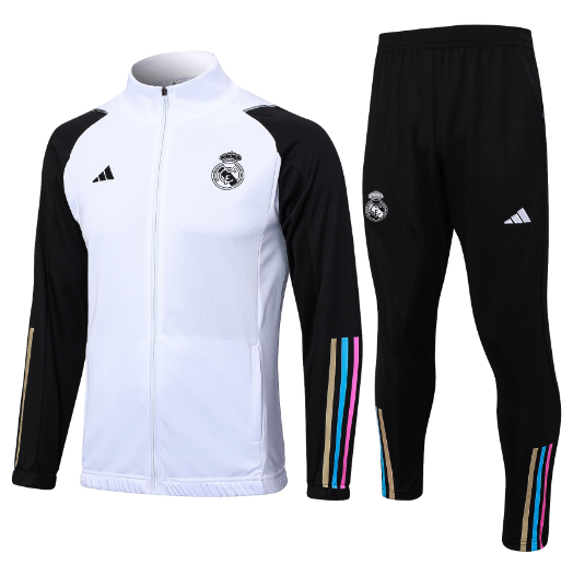 23/24 Real Madrid Long Zipped Jacket White Set