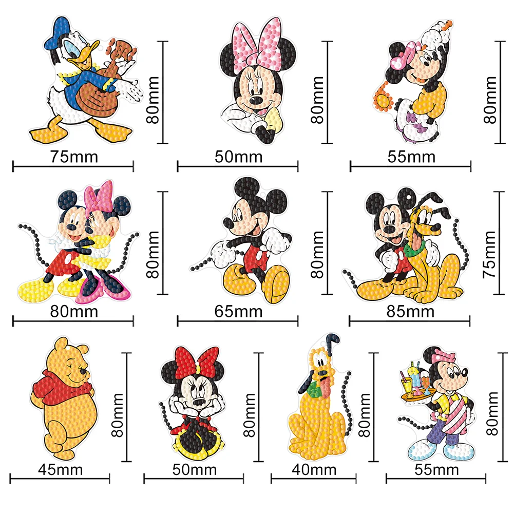 10pcs Disney Crystal Rhinestone Pendants Special Shaped Home Garden Decoration