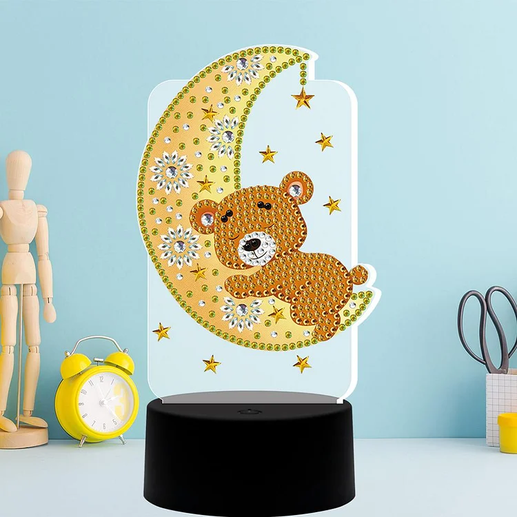 DIY Bear Diamond Painting Led Light Pad Lamp Night Light Home Desk Decor