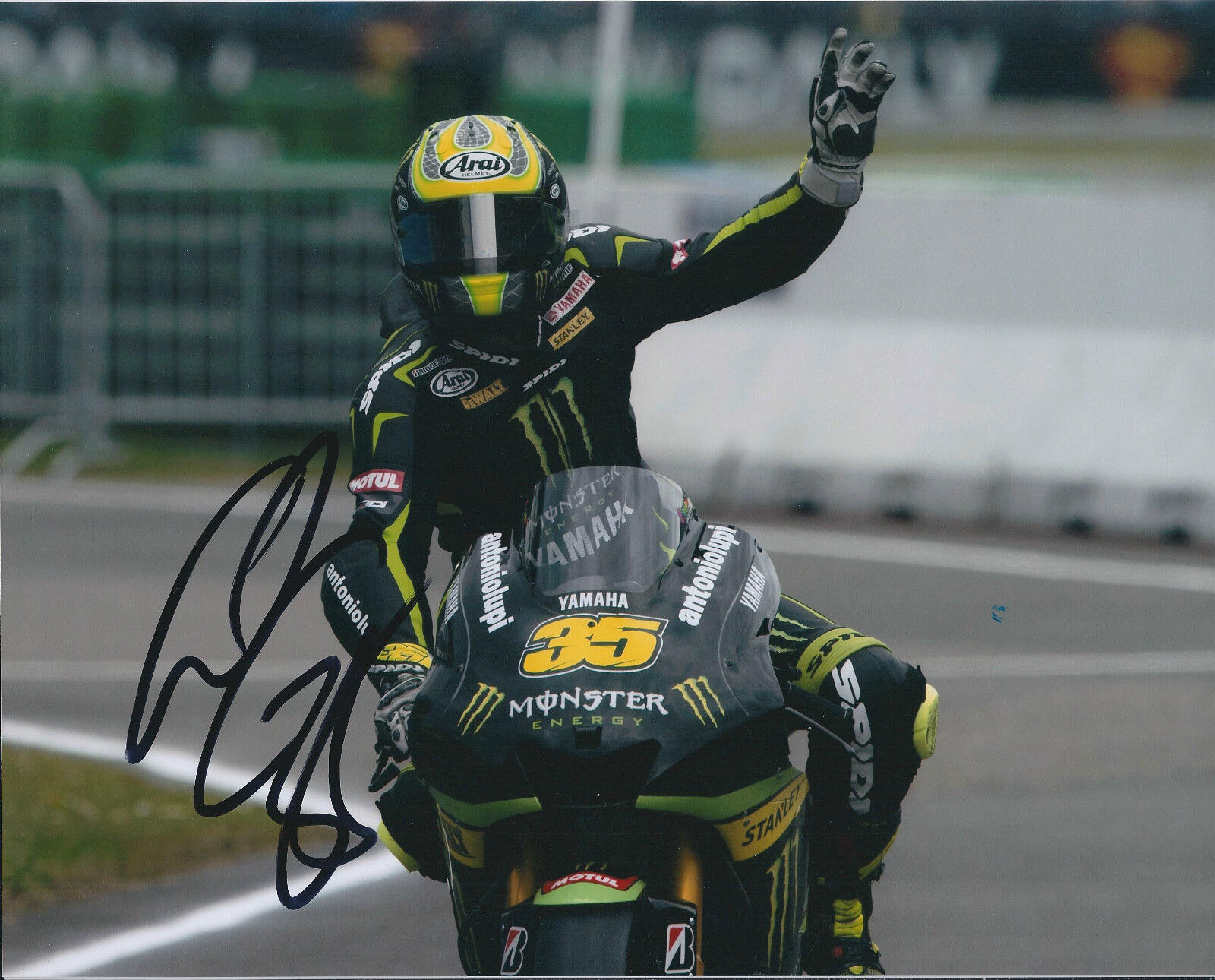 Cal CRUTCHLOW SIGNED YAMAHA Autograph 10x8 Photo Poster painting AFTAL COA MOTO GP