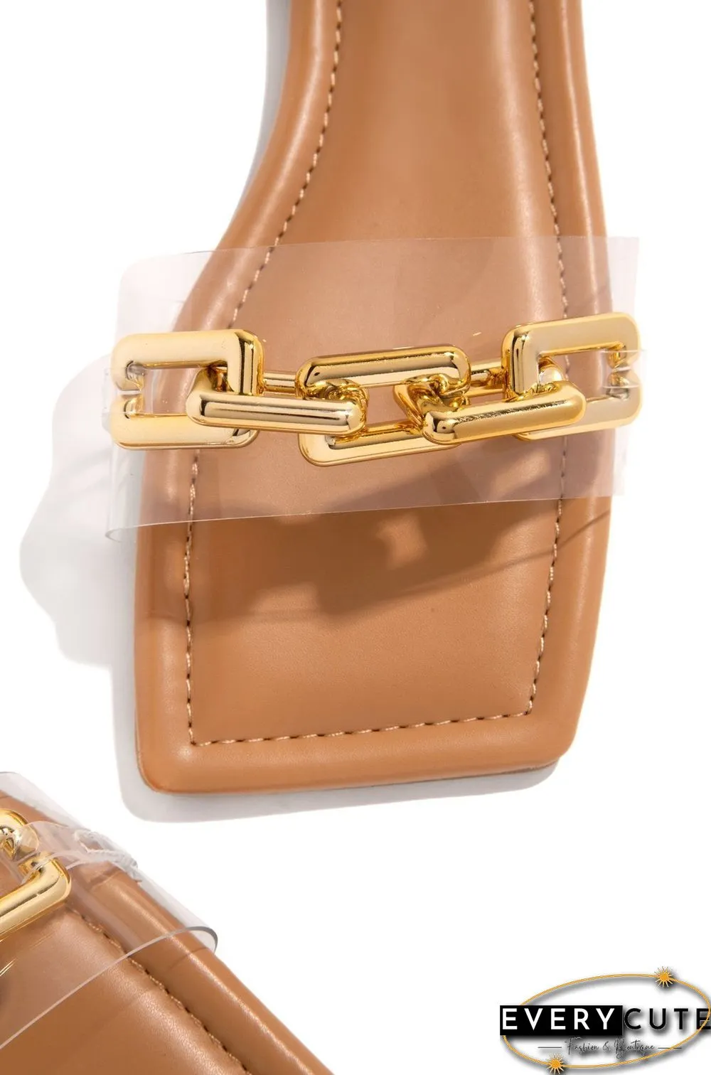 Fashion Square Head Flat Sandal Shoes