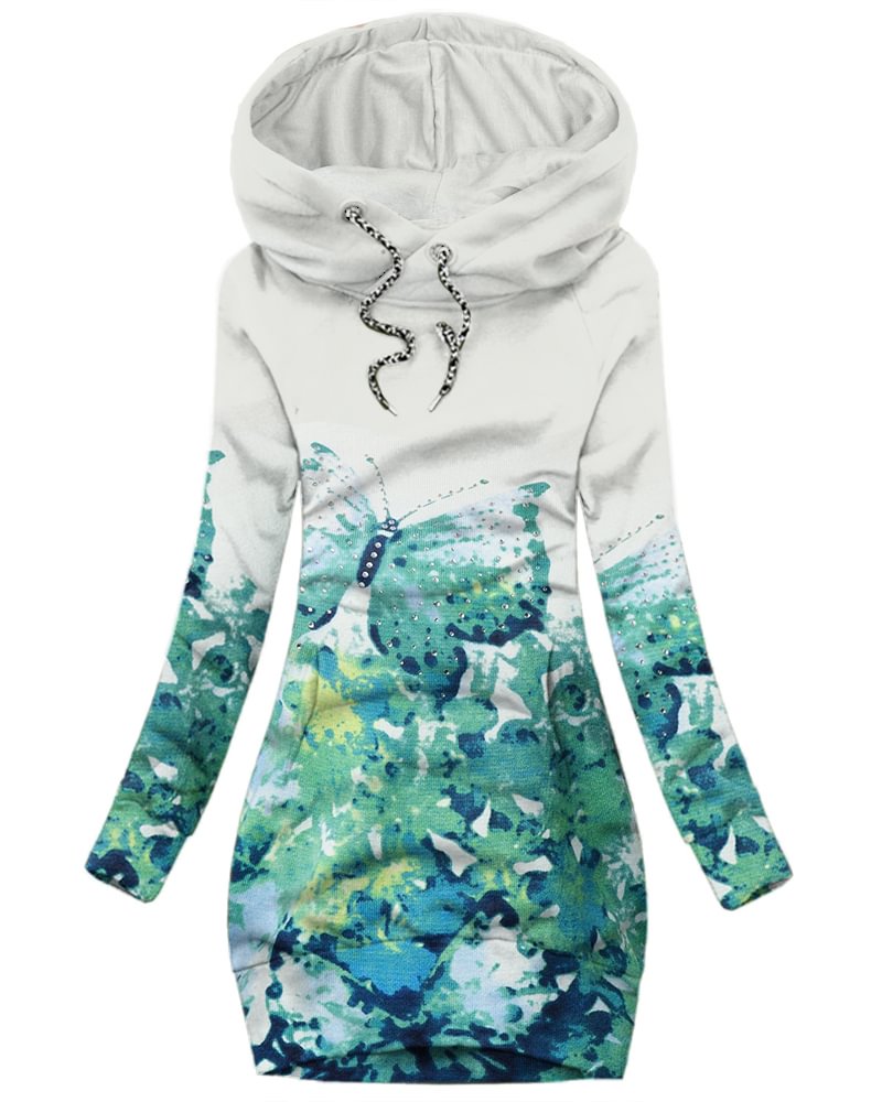 Women's Daily Vintage Print Hoodie-092214