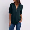 Camicetta Donna Con Scollo A V E Maniche Ad Aletta In Chiffon - Leggera, Traspirante, Per Ufficio E Tempo Libero - 2