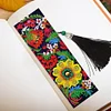 2pcs 5D DIY Special Shaped Diamond Painting Leather Flower Tassel Art Book Marks