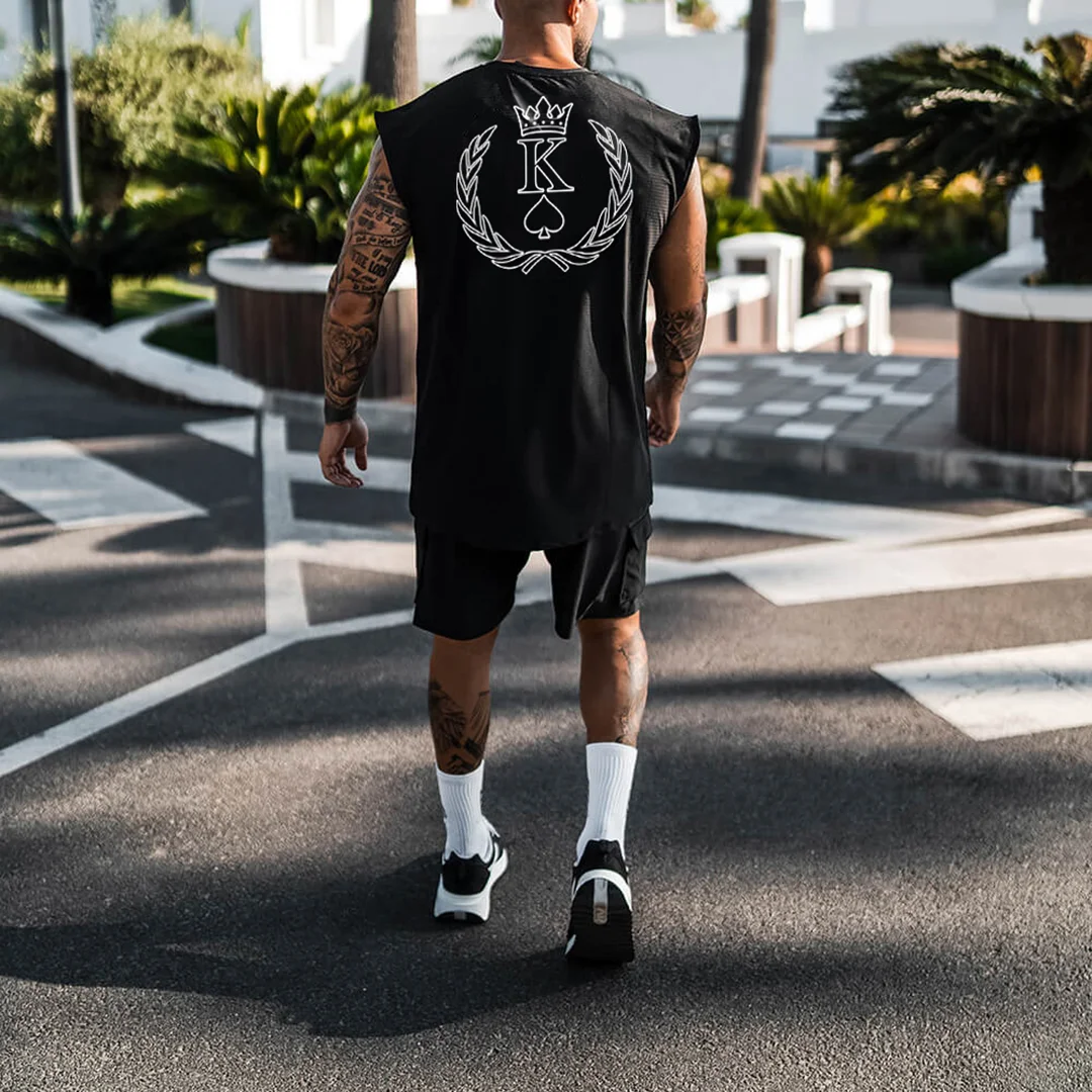 Men's Casual Fashion King Print Vest