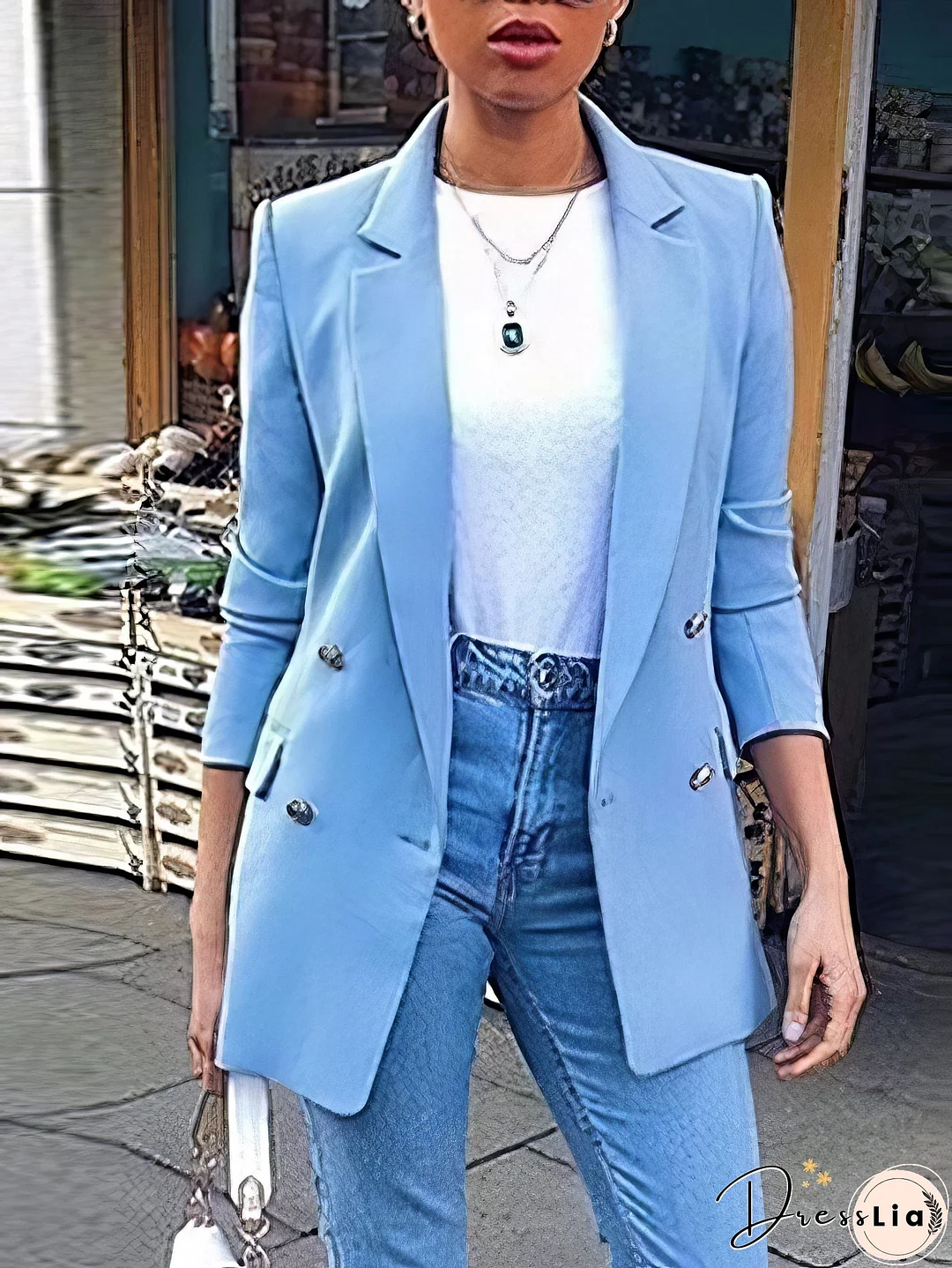 Relaxed-Fit Solid Blazer