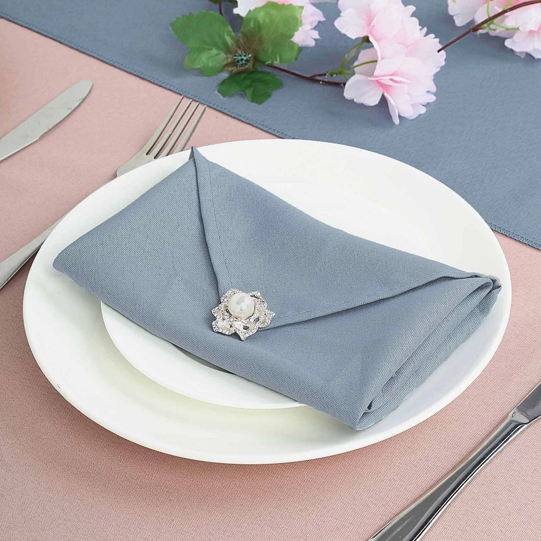 5 Pack  Gold Seamless Cloth Dinner Napkins, Wrinkle Resistant