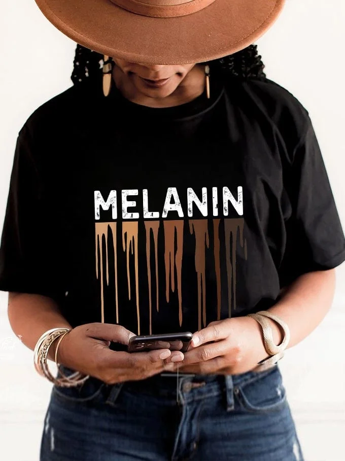 Women's Juneteenth Drippin in Melanin Black Queen Print T-Shirt