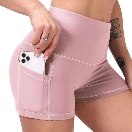 SVOKOR Sport Shorts Women High Waist Fitness Short Pants With Pockets Gym Running Yoga Leggings For Femal Panties