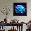 Diamond Painting -5D Full Round Drill Neon Blue Rose(40x40cm-Box Packagin)