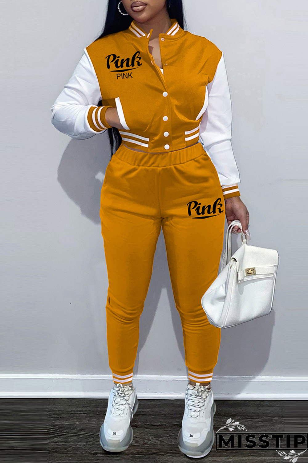 Army Green Street Print Buckle Cardigan Collar Long Sleeve Two Pieces