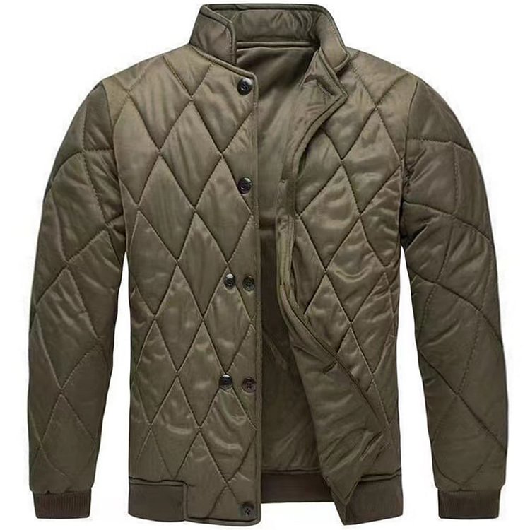 Men's Outdoor Warm Rhombus Cotton Jacket