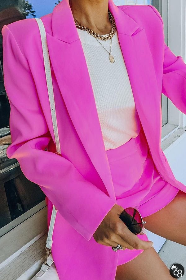 Standards Pocketed Bright Colour Blazer Shorts Suit | 168DEAL