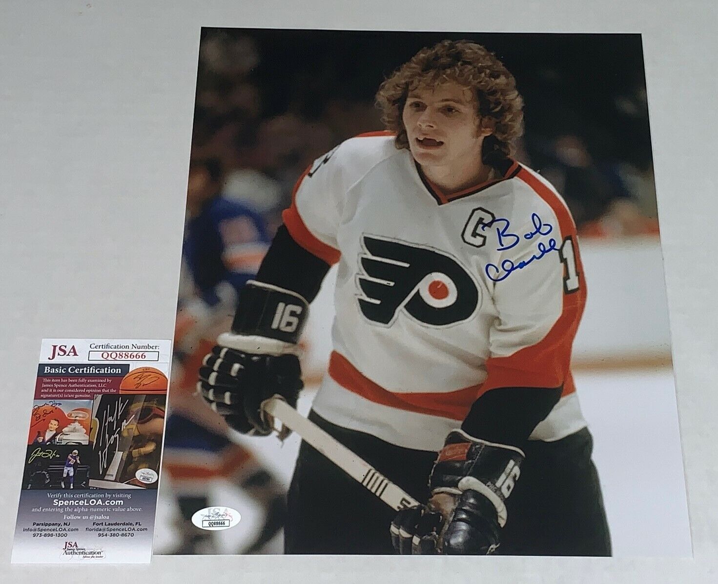 Bobby Clarke signed Philadelphia Flyers 11x14 Photo Poster painting autographed JSA