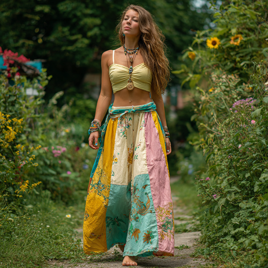 Women's Bohemian Patchwork Casual Pants