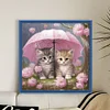 Umbrella Kitten - 11CT Stamped Cross Stitch 40*40cm