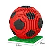 Sports Football Ball Building Kits Creativity Soccer and Cup Building Block Set Mini Collectible Peripheral Bricks Birthday Gift For Teens & Adults (Red and Black soccer)