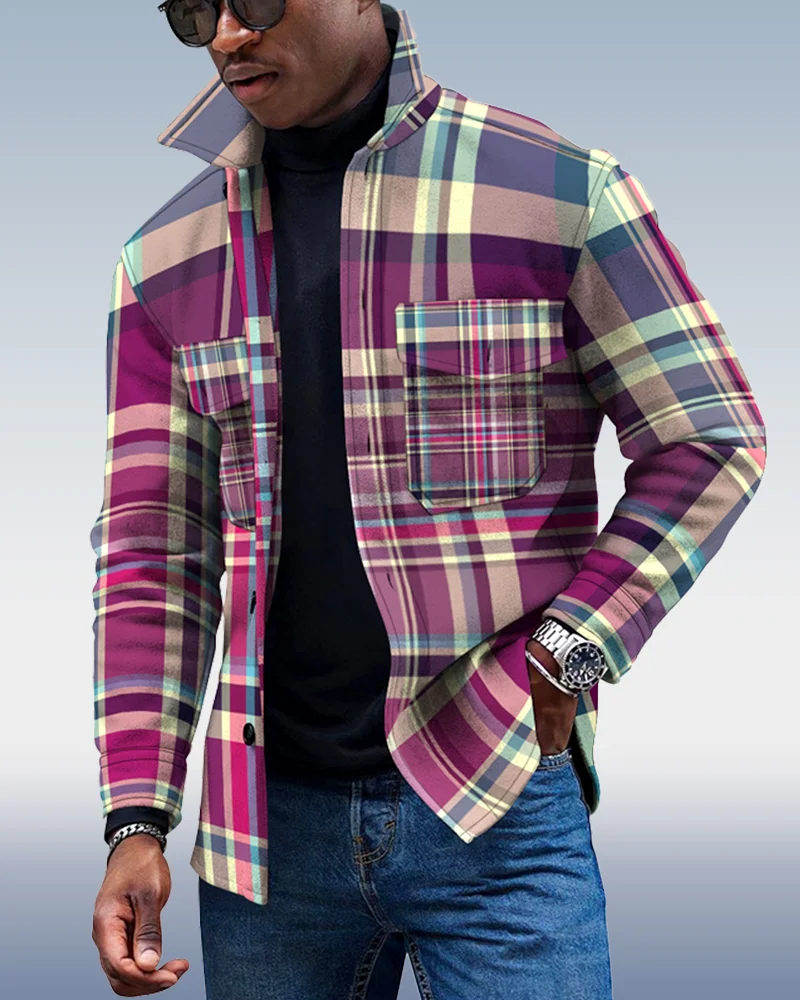 Men's Casual Geometric Pattern Jacket 025