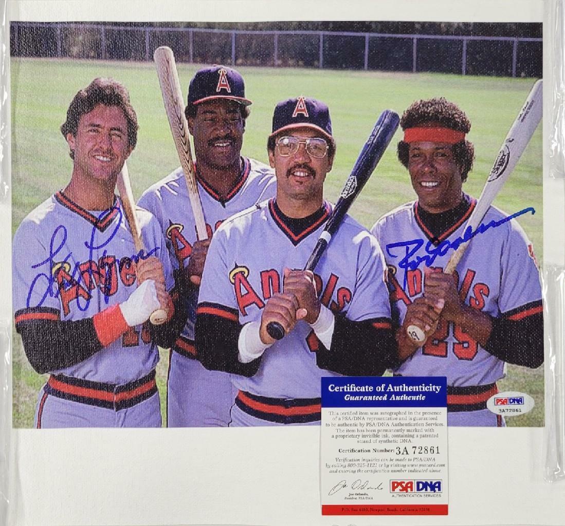 Rod Carew & Fred Lynn signed California Angels 9x11 Canvas Photo Poster painting ~ PSA/DNA COA