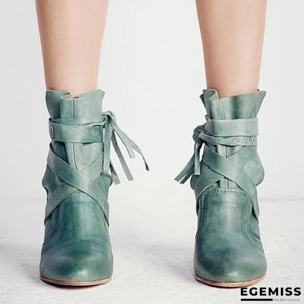 Chunky Heel Martin Boots Outdoor Ankle Boots | EGEMISS