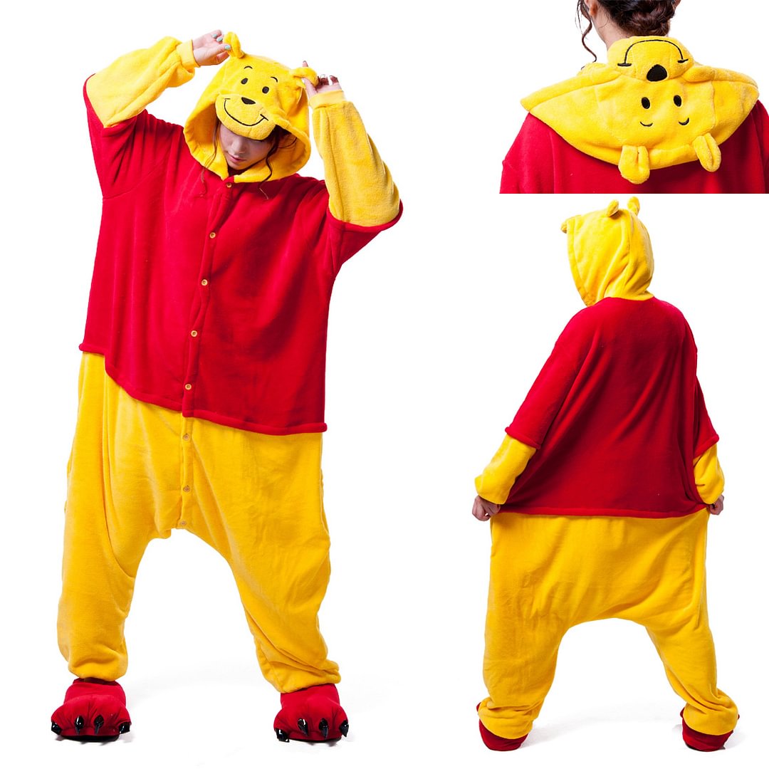 Winnie the Pooh Kigurumi Animal onesies Pajamas for Adult Costume-Pajamasbuy