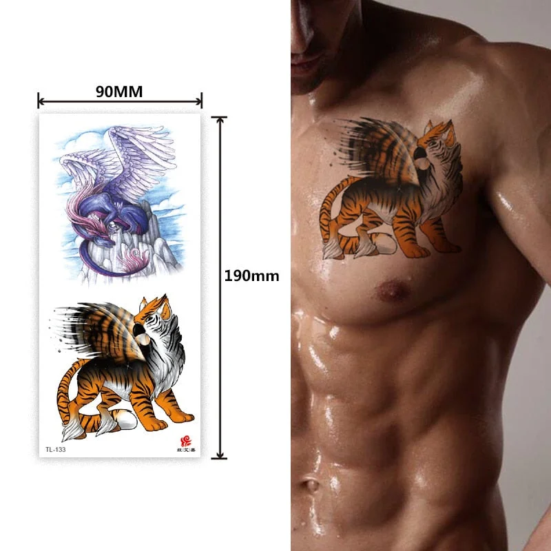 Animal and plant totem flower butterfly bird fox body arm waterproof men and women healthy natural temporary tattoo stickers