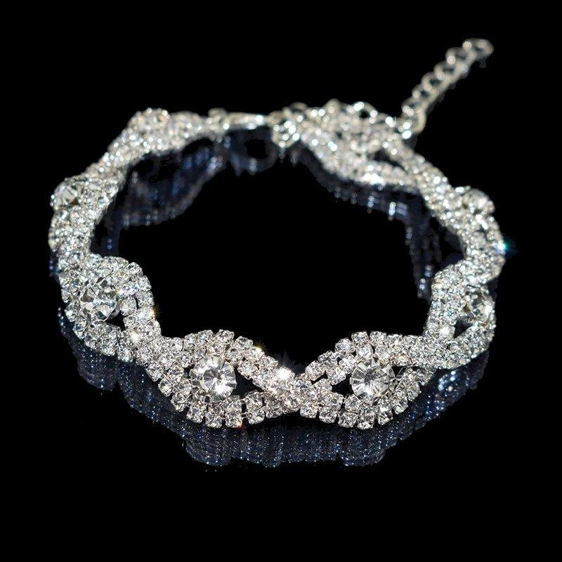 Deluxe Silver Plated Rhinestone Crystal Bracelet