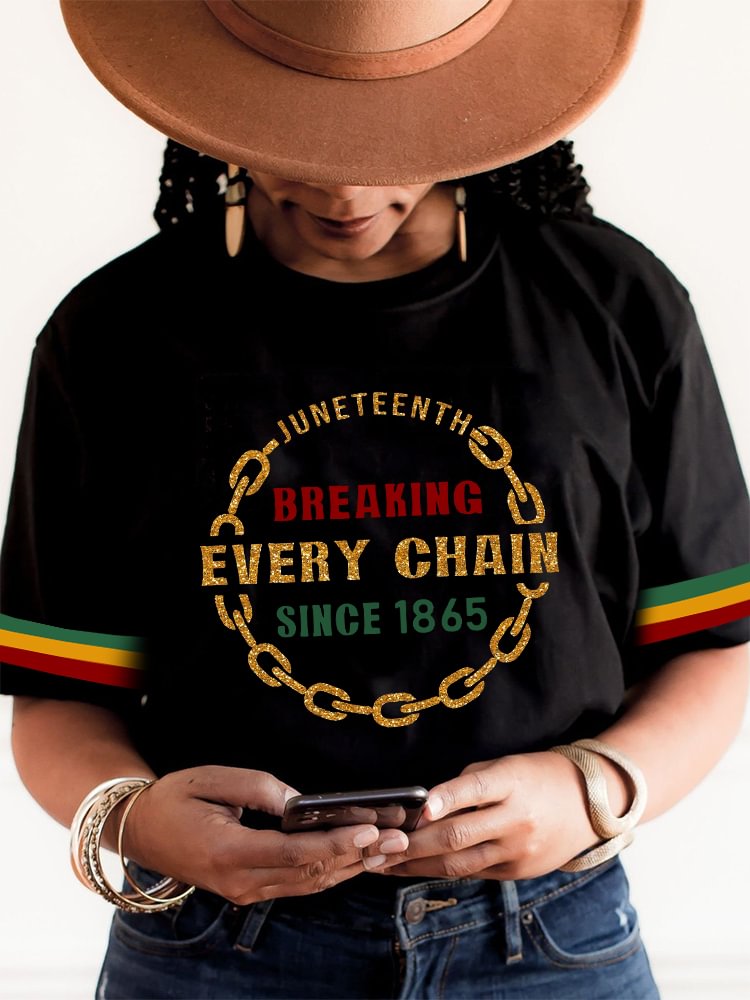Tiboyz Breaking Every Chain Since 1865 Striped T Shirt