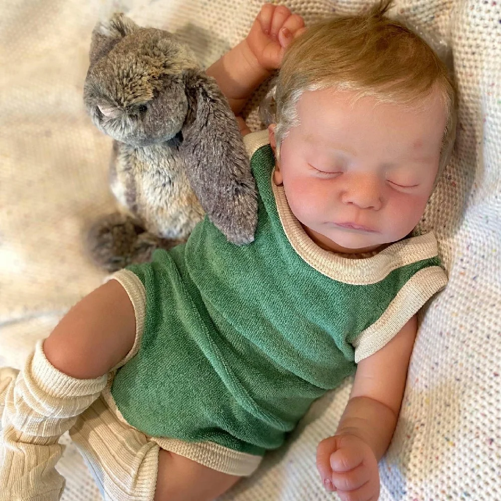 Reborn Baby Doll Boy Named George 17" Cute Lifelike Handmade Sleeping Baby Doll